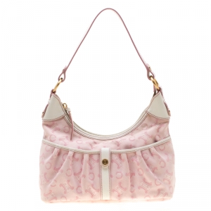 Celine Pink/White Macadam Canvas Hobo