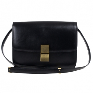 Pre Owned Celine Black Leather Medium Box Shoulder Bag