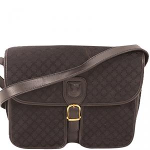 Pre Owned Celine Black Macadam Canvas Shoulder Bag