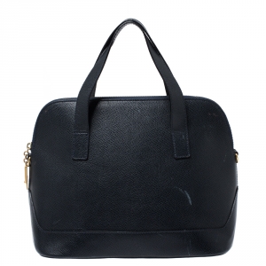 Pre Owned Celine Navy Blue Leather Dome Satchel 