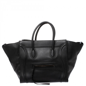 Pre Owned Celine Black Leather Large Phantom Luggage Tote