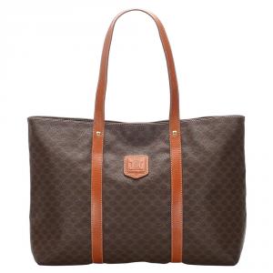 Pre Owned Celine Brown Macadam Canvas Tote Bag