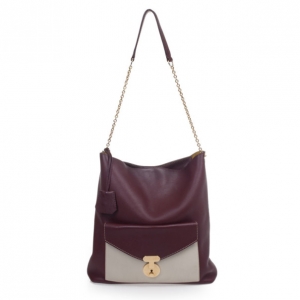 Pre Owned Celine Burgundy Leather Envelope Shoulder Bag