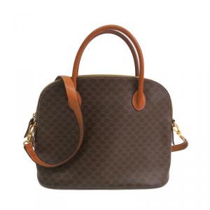 Pre Owned Celine Brown Vintage Monogram Macadam Boston 