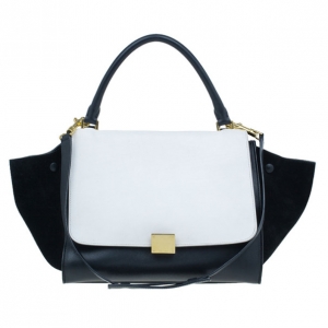 Pre Owned Celine Two Tone Leather Trapeze Bag