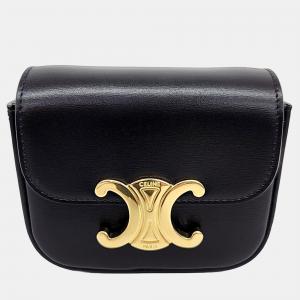 Celine Black Leather Triumph Mini Crossbdoy Bag