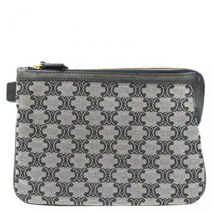 Celine Navy Macadam Canvas Cosmetic Pouch