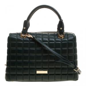 Cerruti 1881 Green Quilted Leather Maya Satchel