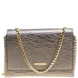 Cerruti 1881 Grey Leather Cerrutis Chain Clutch