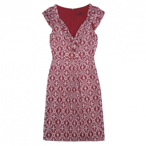 Pre Owned CH Carolina Herrera Red Printed Dress L