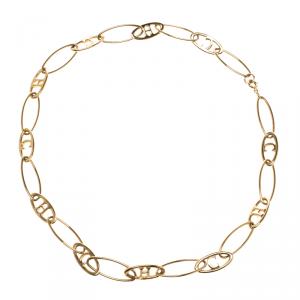 Carolina Herrera Gold Tone Chain Link Necklace