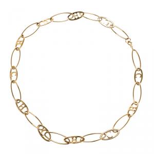 Pre Owned Carolina Herrera Gold Tone Chain Link Necklace