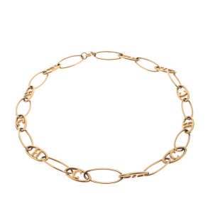 Pre Owned CH Carolina Herrera Gold Tone Chain Link Necklace