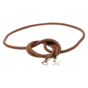 Pre Owned Carolina Herrera Brown Leather Rope Belt