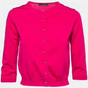 CH Carolina Herrera Pink Knit Button Front Cardigan S