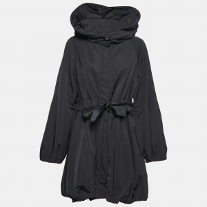 CH Carolina Herrera Black Synthetic Drawstring Hooded Jacket L