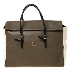 Pre Owned Carolina Herrera Multicolor Leather Tempo Collection Adagio Tote                