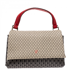 Pre Owned Carolina Herrera Multicolor Monogram Coated Canvas and Leather Crossbody Bag