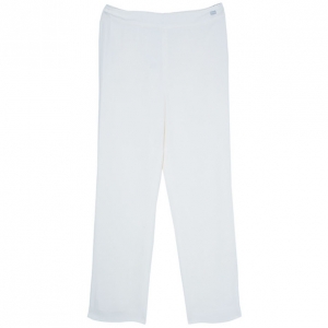 Chanel White Silk Wide-leg Trousers M