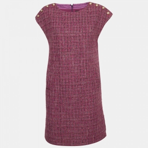 Chanel Purple Fantasy Tweed Sleeveless Short Dress L