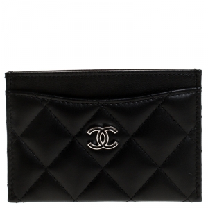 Chanel Black Quilted Leather Classic Card Holder