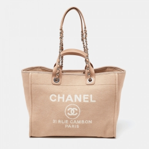 مملوكة مسبقًا Chanel Beige Canvas and Leather Large Deauville Shopper Tote