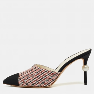 Chanel Multicolor Canvas Mules Size 40.5