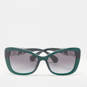 Chanel Emerald/Black Gradient 5445-H CC Pearl Butterfly Sunglasses