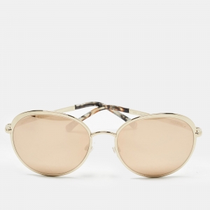 Chanel Gold Mirrored 4206 Frame Round Sunglasses