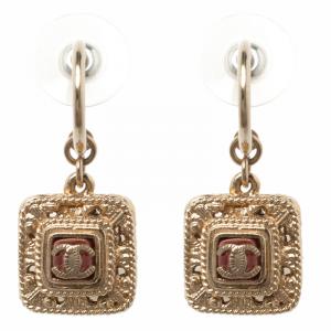 Pre Owned Chanel CC Resin & Gold Tone Drop Earrings