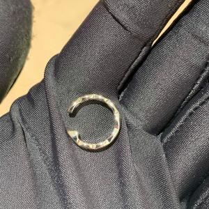 Pre Owned Chanel Coco Diamond-Set White Gold Clip Earrings