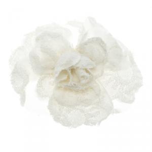 Pre Owned Chanel Cream Camellia Flower Brooch