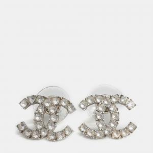 Pre Owned Chanel Metal logo earrings