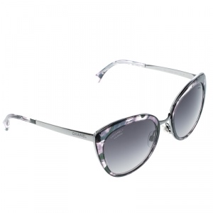 Pre Owned Chanel Camouflage/Black 4208 Cat Eye Sunglasses 