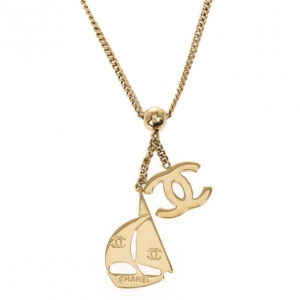 Pre Owned Chanel CC Sail Boat Charm Pendant Necklace