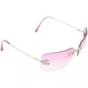 Pre Owned نظارة شمسية شانيل مربعة CC 4017-D ملونة متدرجة وردية