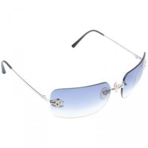 Pre Owned نظارة شمسية شانيل مربعة CC 4017-D ملونة متدرجة زرقاء