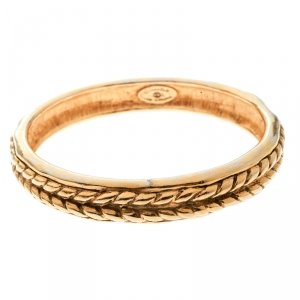 مملوكة مسبقًا Chanel Vintage Braided Texture Gold Plated Bangle Bracelet 