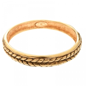 مملوكة مسبقًا Chanel Vintage Braided Texture Gold Plated Bangle Bracelet