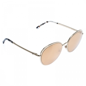 Pre Owned Chanel Gold Mirror 4206 Round Sunglasses