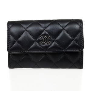 Chanel Black Quilted Classic Lambskin Card Holder