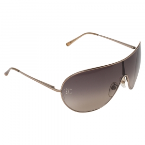 Pre Owned Chanel Gold/Brown 4122B Shield Sunglasses