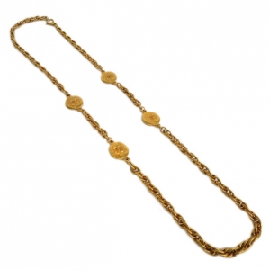 Pre Owned Chanel Vintage Gold Tone Long Necklace