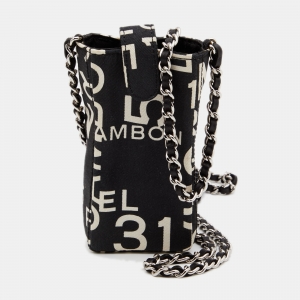 Chanel Black/White Canvas 31 Rue Cambon Crossbody Phone Holder