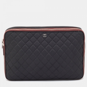 Chanel Black Quilted Nylon Laptop Sleeve