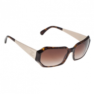 Pre Owned Chanel Tortoise Frame Rectangle Sunglasses