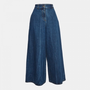 Chanel Blue Denim Wide-Leg Jeans M Waist 28"