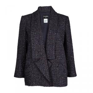 Chanel Multicolor Lurex Tweed Notched Collar Blazer XL