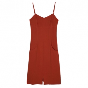 Pre Owned Chanel Orange Knee-length Dress L