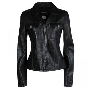 Chanel Black Lamb Leather Jacket M